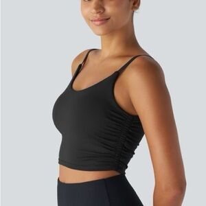 Halara SoftlyZero™ QuickDry Ruched Cropped Running Tank Top Size Small G-28